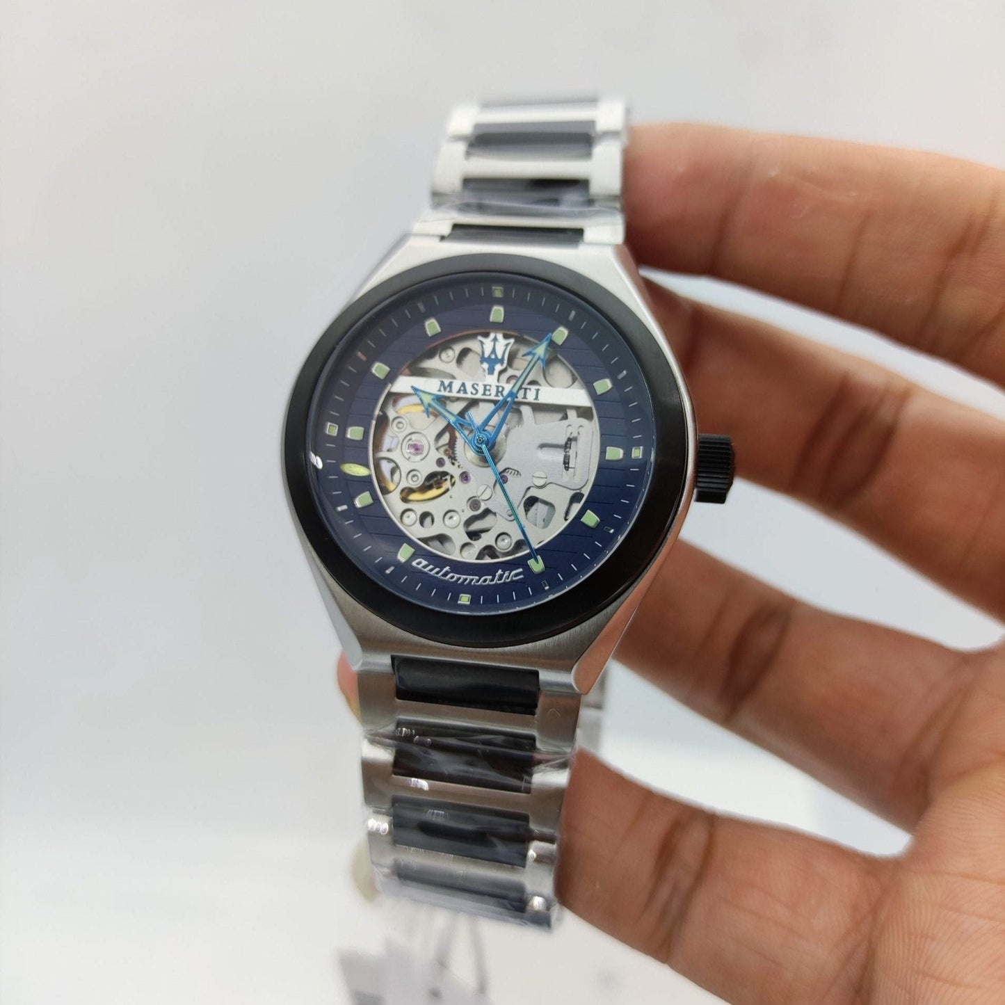 Maserati Triconic Automatic Skeleton Blue Dial Watch For Men - R8823139001