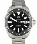 Tag Heuer Aquaracer Caliber 5 Black Dial Silver Steel Strap Watch for Men - WAY201A .BA0927