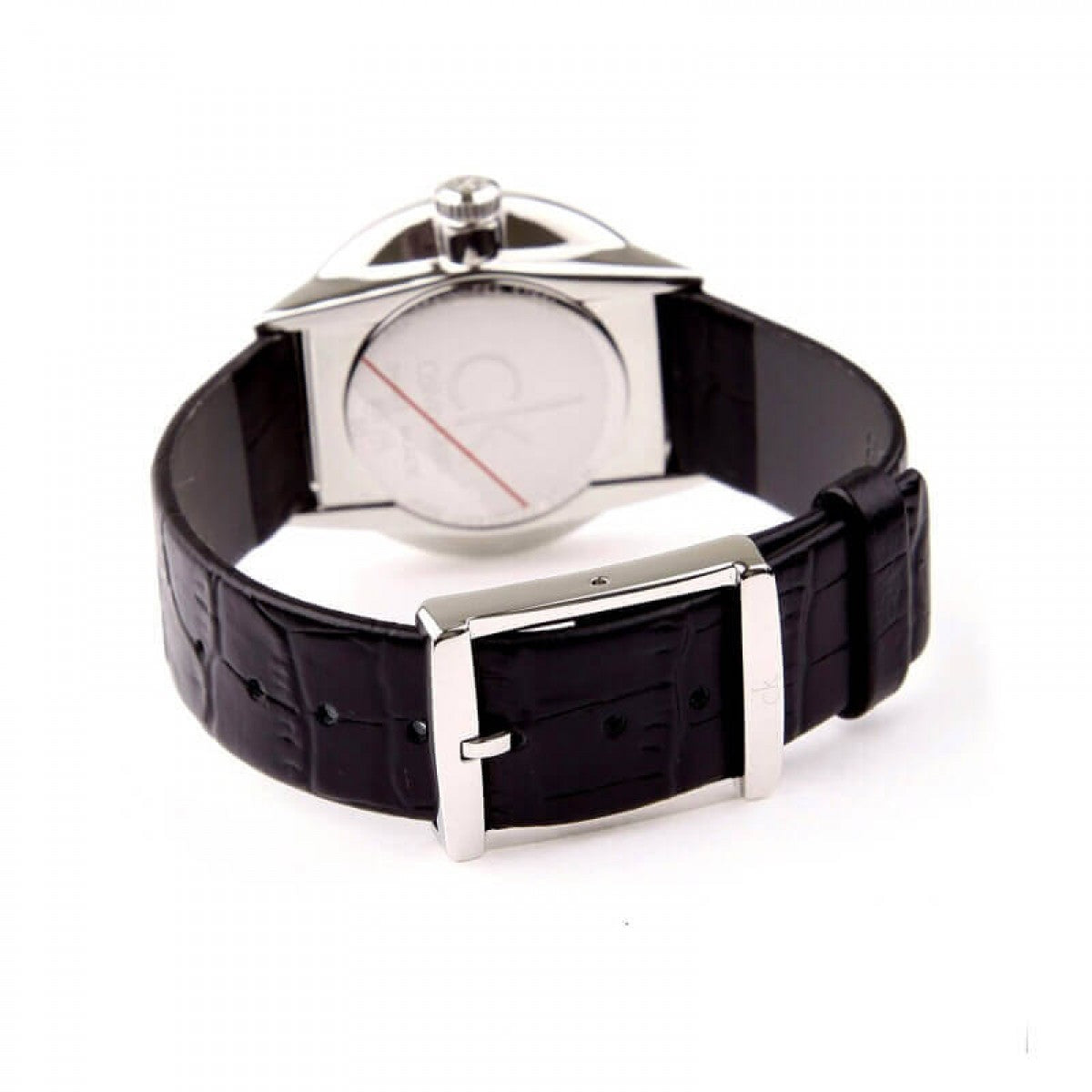 Calvin Klein Accent Black Dial Black Leather Strap Watch for Women - K2Y2Y1C3