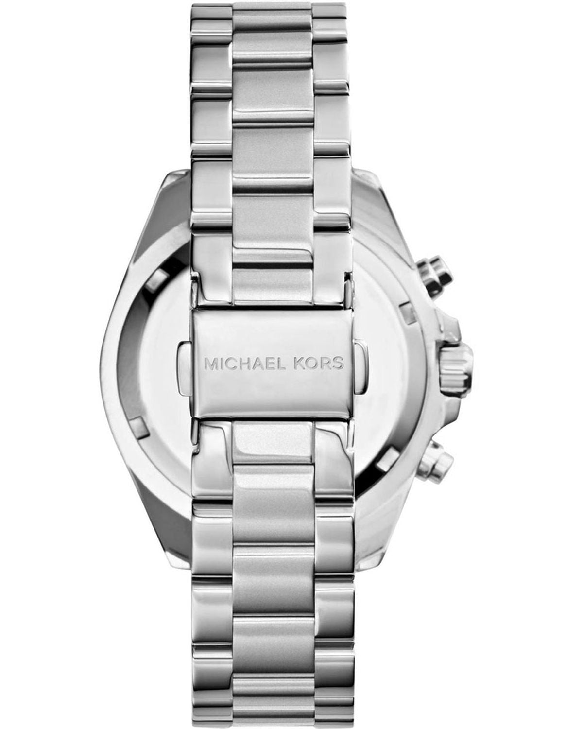 Michael Kors Bradshaw Chronograph Silver Dial Silver Steel Strap Watch for Women - MK6174