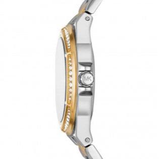 Michael Kors Lennox Three-Hand Gold Dial Two Tone Steel Strap Watch For Women - MK6988