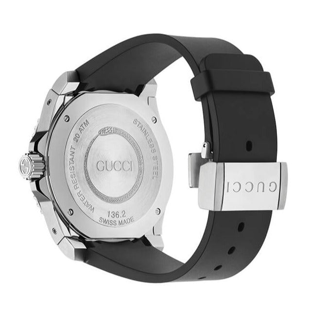 Gucci Dive Analog Quartz Black Dial Black Rubber Strap Watch For Men - YA136204