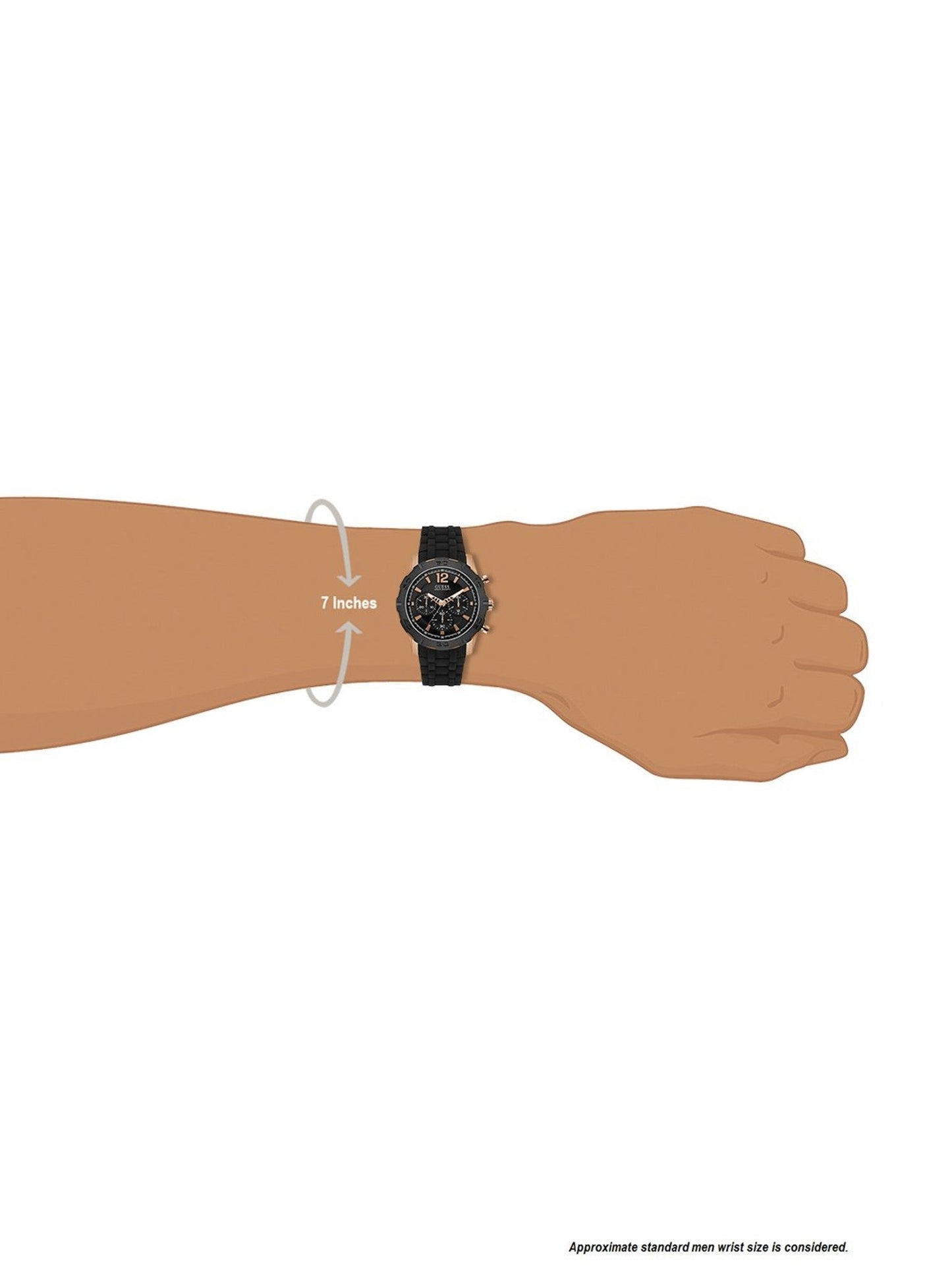 Guess Caliber Chronograph Black Dial Black Rubber Strap Watch for Men - W0864G2