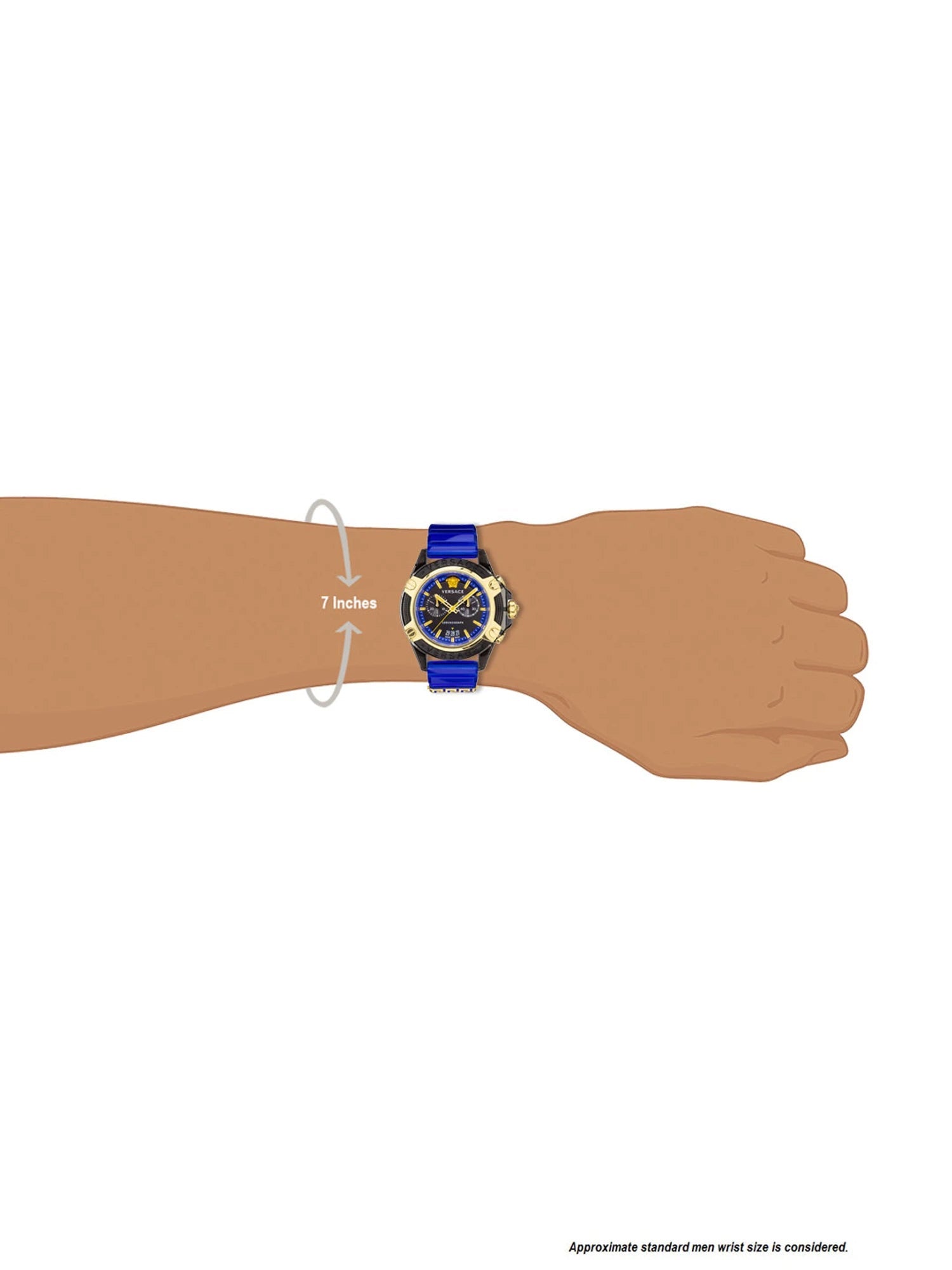 Versace Icon Active Chronograph Black Dial Blue Rubber Strap Watch For Men VEZ700521