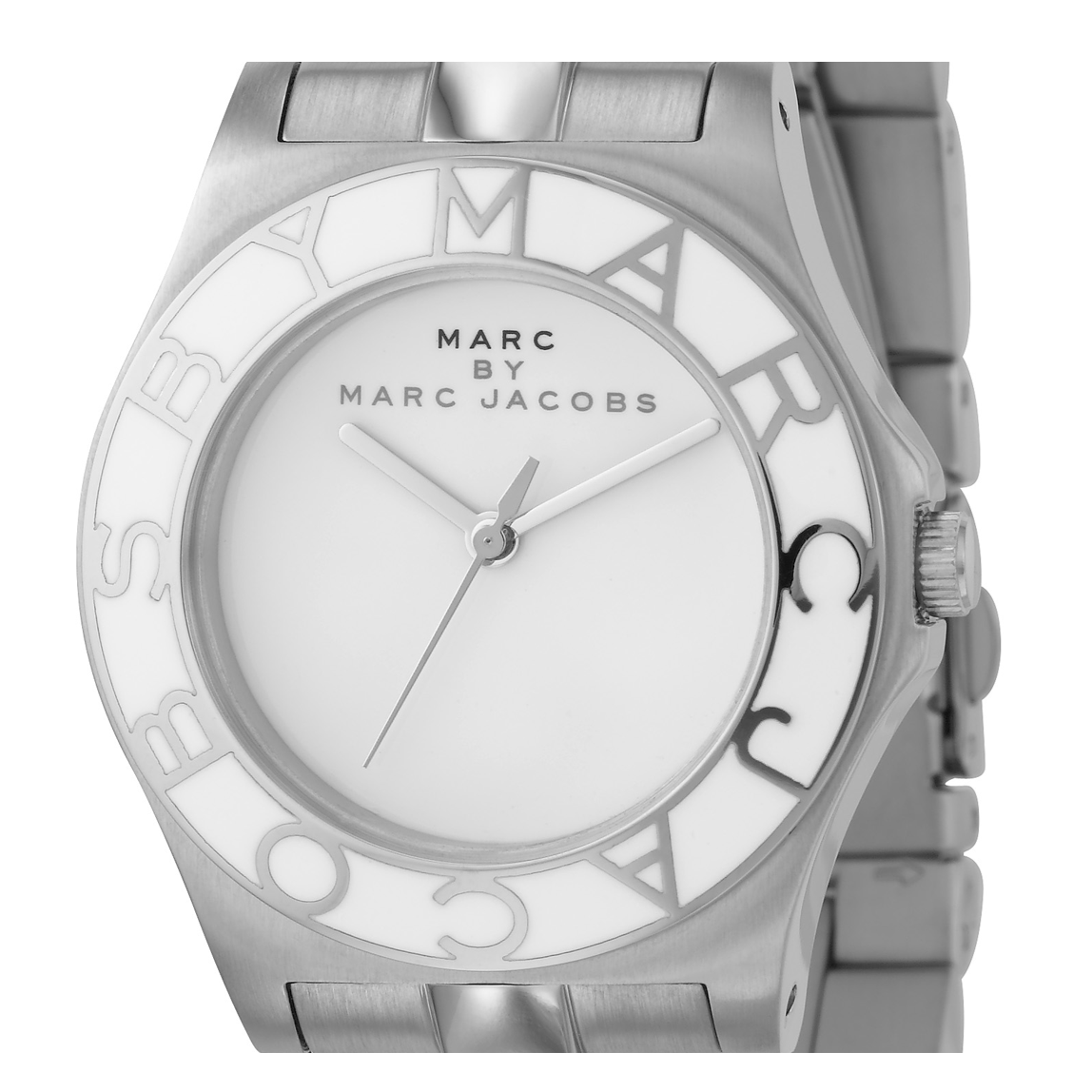 Marc Jacobs Blade White Dial Silver Steel Strap Watch for Women - MBM3048