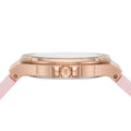 Michael Kors Mini Lennox Three-Hand Rose Gold Dial Pink Silicone Strap Watch For Women - MK7282