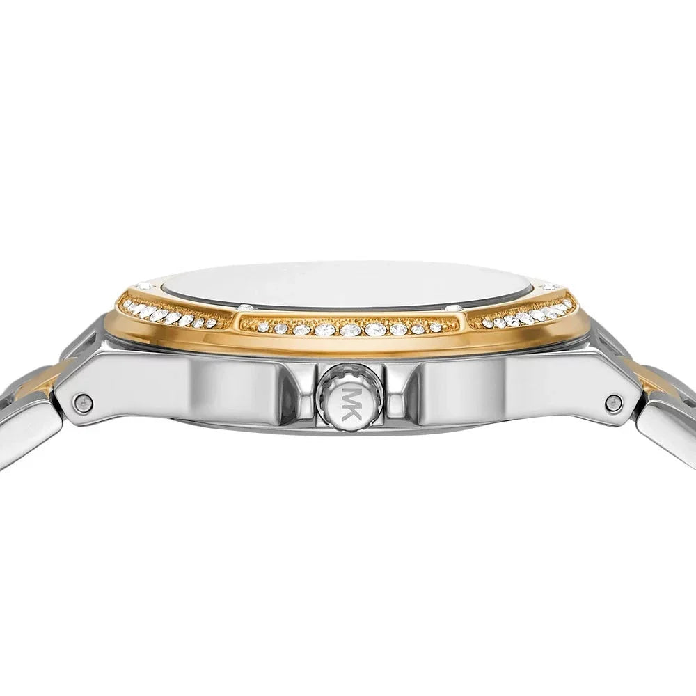 Michael Kors Lennox Three-Hand Gold Dial Two Tone Steel Strap Watch For Women - MK6988