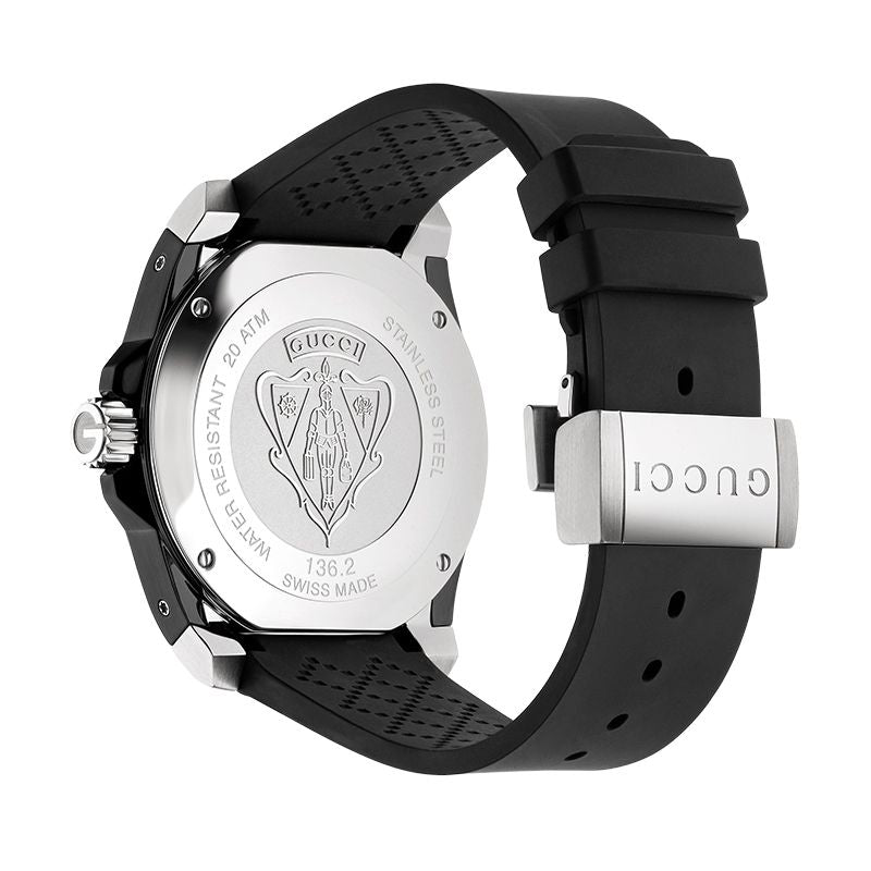 Gucci Dive Analog Quartz Black Dial Black Rubber Strap Watch For Men - YA136204
