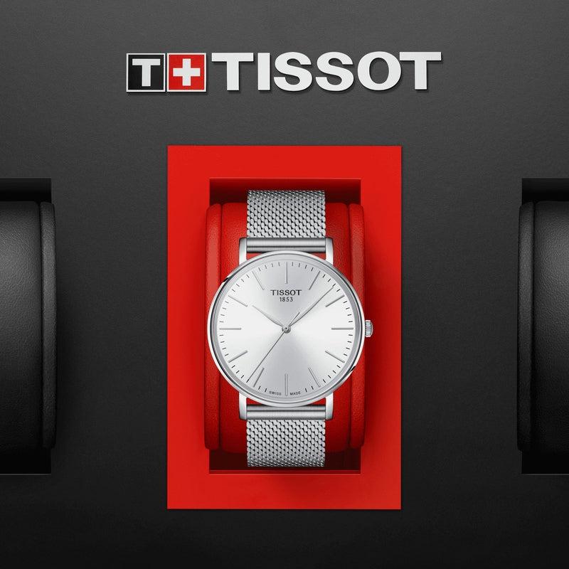 Tissot Everytime Gent Silver Dial Silver Mesh Bracelet Watch for Men - T143.410.11.011.00