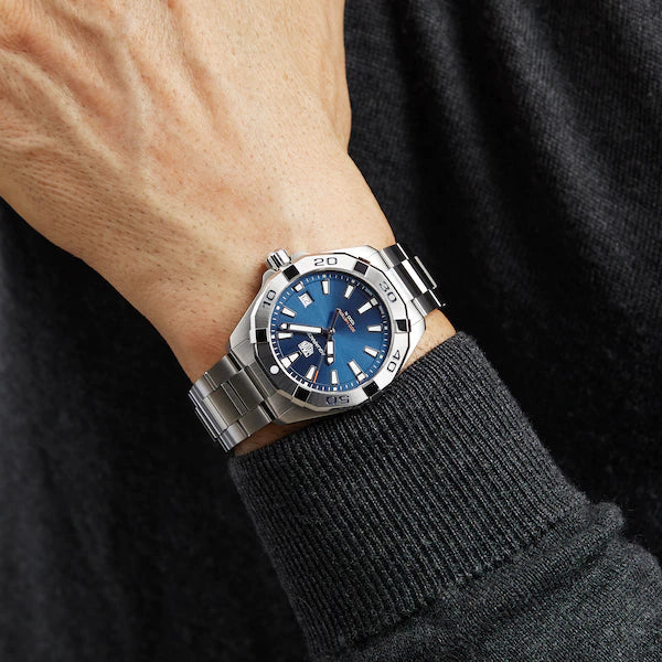 Tag Heuer Aquaracer Blue Dial Silver Steel Strap Watch for Women - WAY131S.BA0748