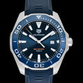 Tag Heuer Aquaracer Quartz Blue Dial Blue Rubber Strap Watch for Men - WAY101C.FT6153