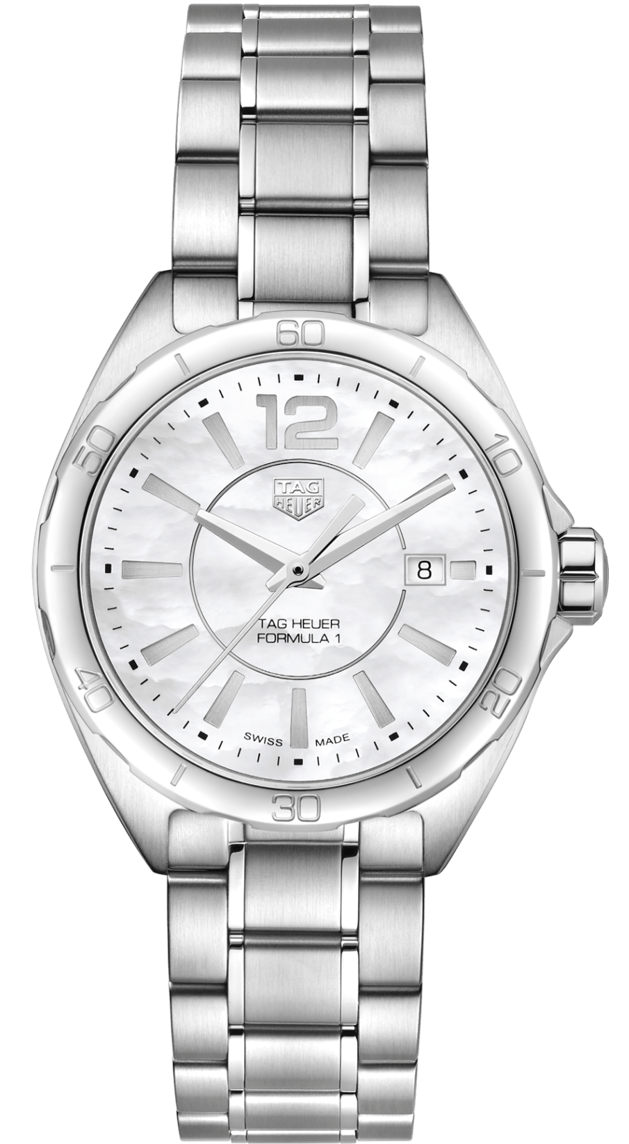 Tag Heuer Formula 1 Quartz Mother of Pearl White Dial Silver Steel Strap Watch for Women - WBJ1418.BA0664