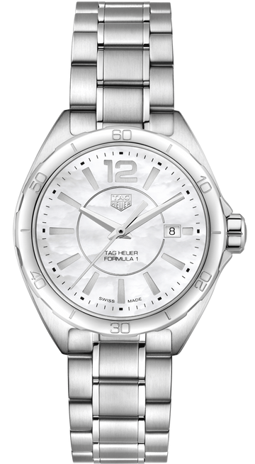 Tag Heuer Formula 1 Quartz Mother of Pearl White Dial Silver Steel Strap Watch for Women - WBJ1418.BA0664