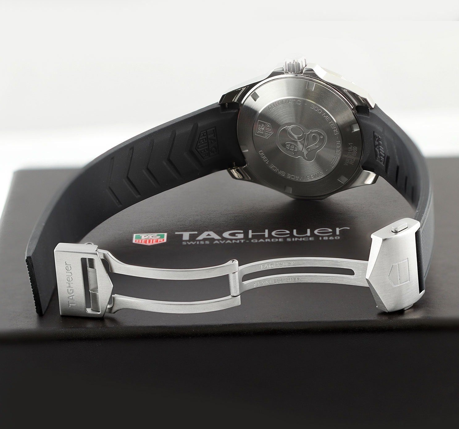 Tag Heuer Aquaracer Calibre 5 Automatic 41mm Black Dial Black Rubber Strap Watch for Men - WAY211A.FT6151