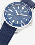 Tag Heuer Aquaracer Quartz Blue Dial Blue Rubber Strap Watch for Men - WAY101C.FT6153