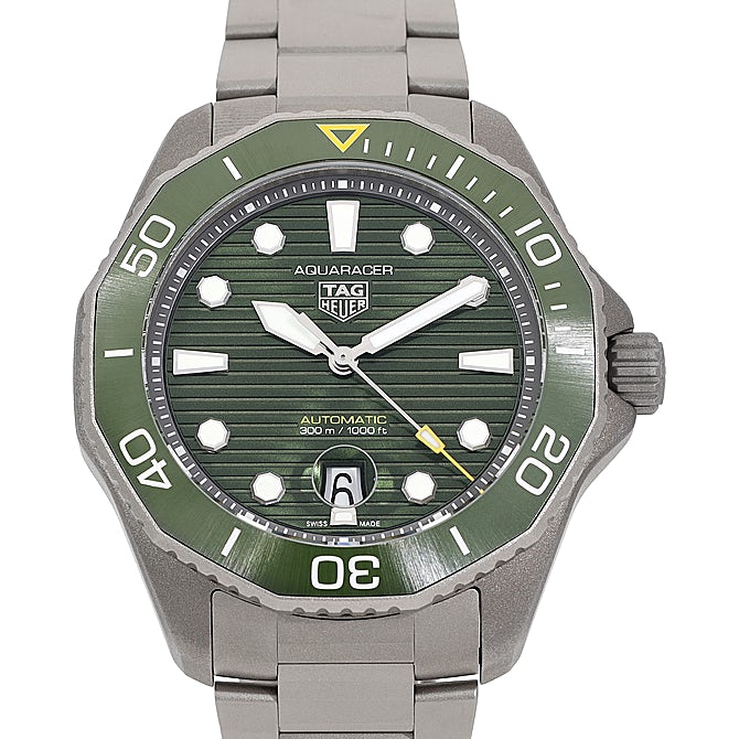 Tag Heuer Aquaracer Professional 300 Automatic Green Dial Silver Steel Strap Watch for Men - WBP208B.BF0631