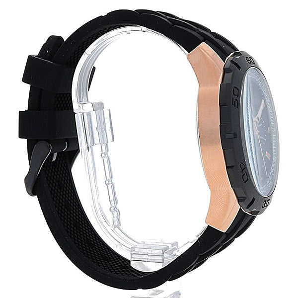 Guess Caliber Chronograph Black Dial Black Rubber Strap Watch for Men - W0864G2