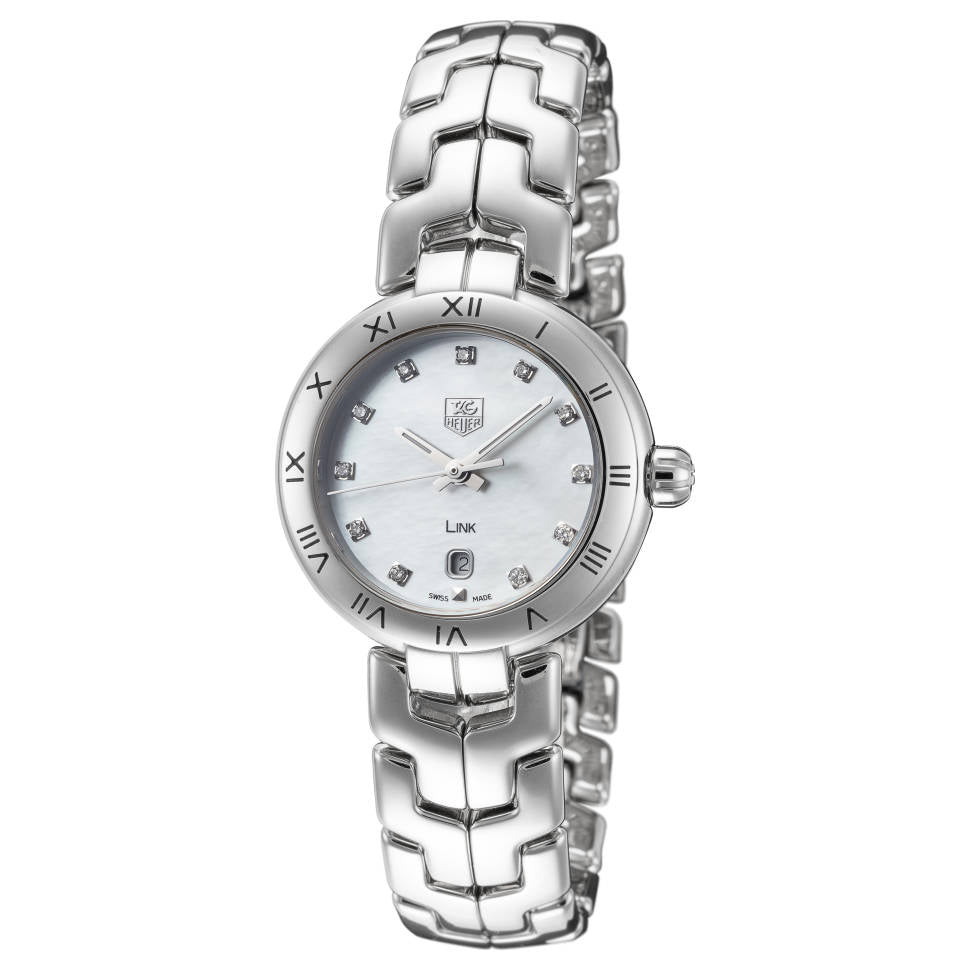 Tag Heuer Link Diamonds Mother of Pearl Dial Silver Steel Strap Watch for Women - WAT1417.BA0954