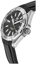 Tag Heuer Aquaracer Quartz Black Dial Black Rubber Strap Watch for Men - WBD1110.FT8021