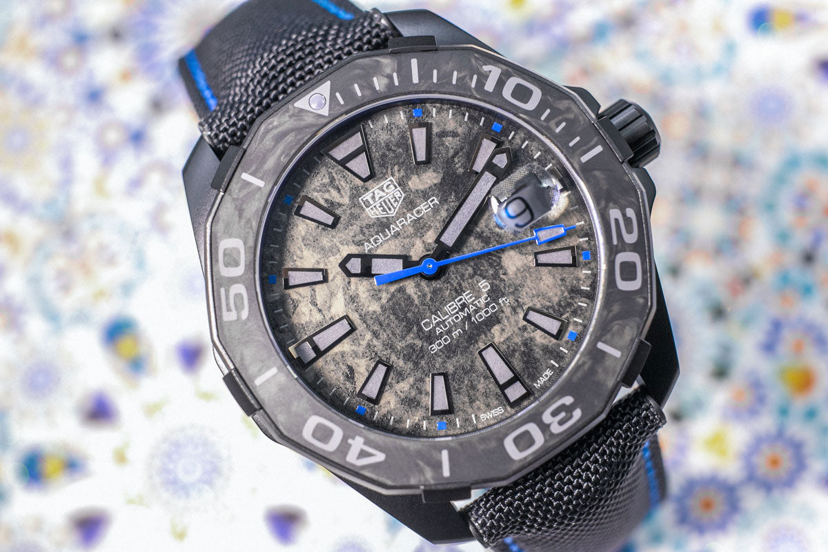 Tag Heuer Aquaracer Calibre 5 Black Nylon Strap Carbon Dial Watch for Men - WBD218C.FC6447