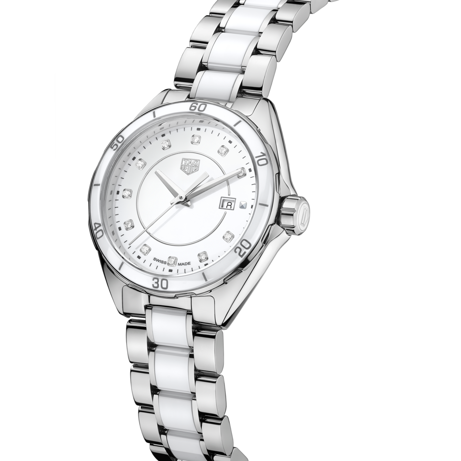 Tag Heuer Formula 1 Diamonds White Dial Two Tone Steel Strap Watch for Women - WBJ141AD.BA0974