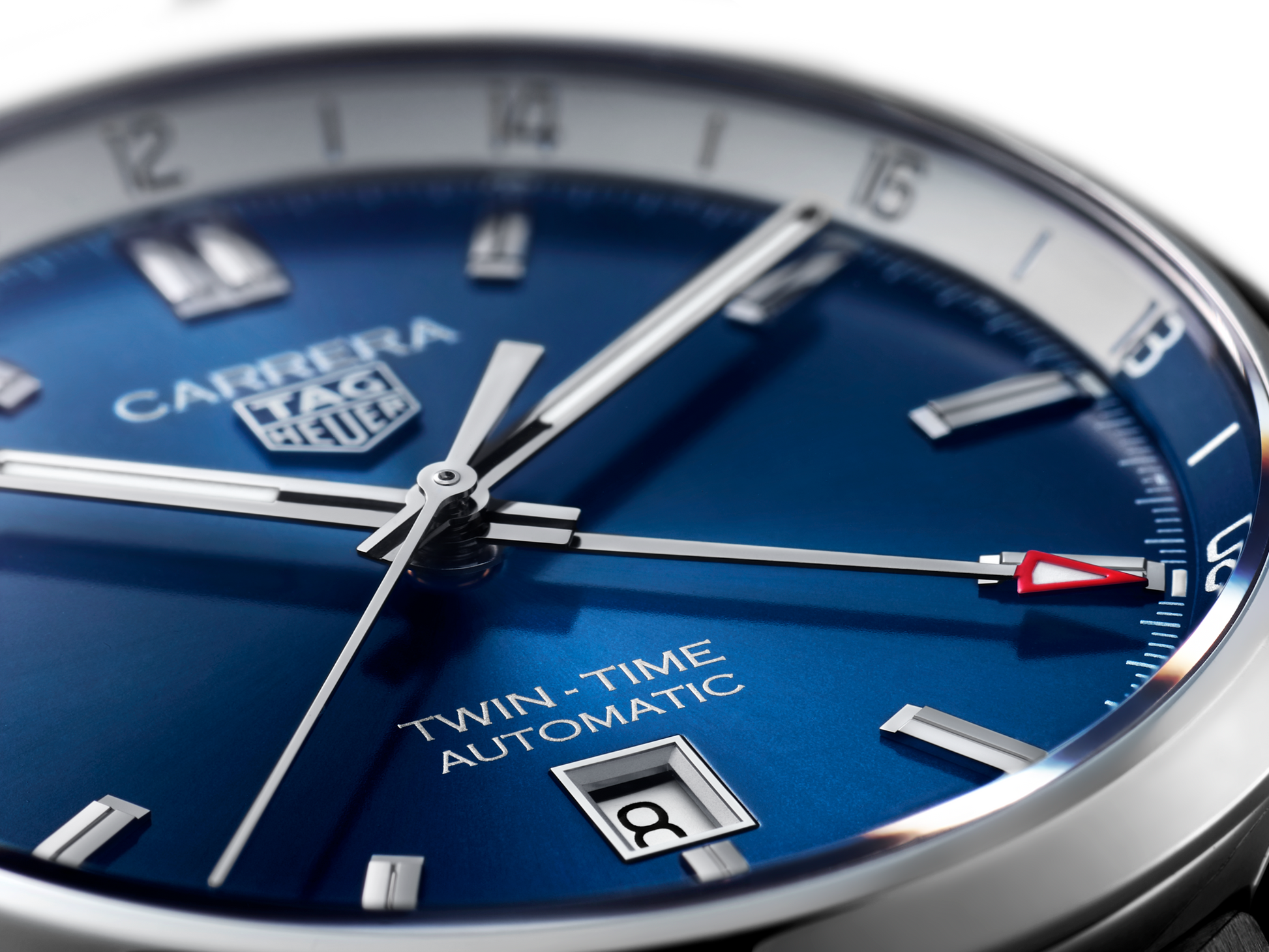 Tag Heuer Carrera Twin Time Blue Dial Silver Steel Strap Watch for Men - WBN201A.BA0640