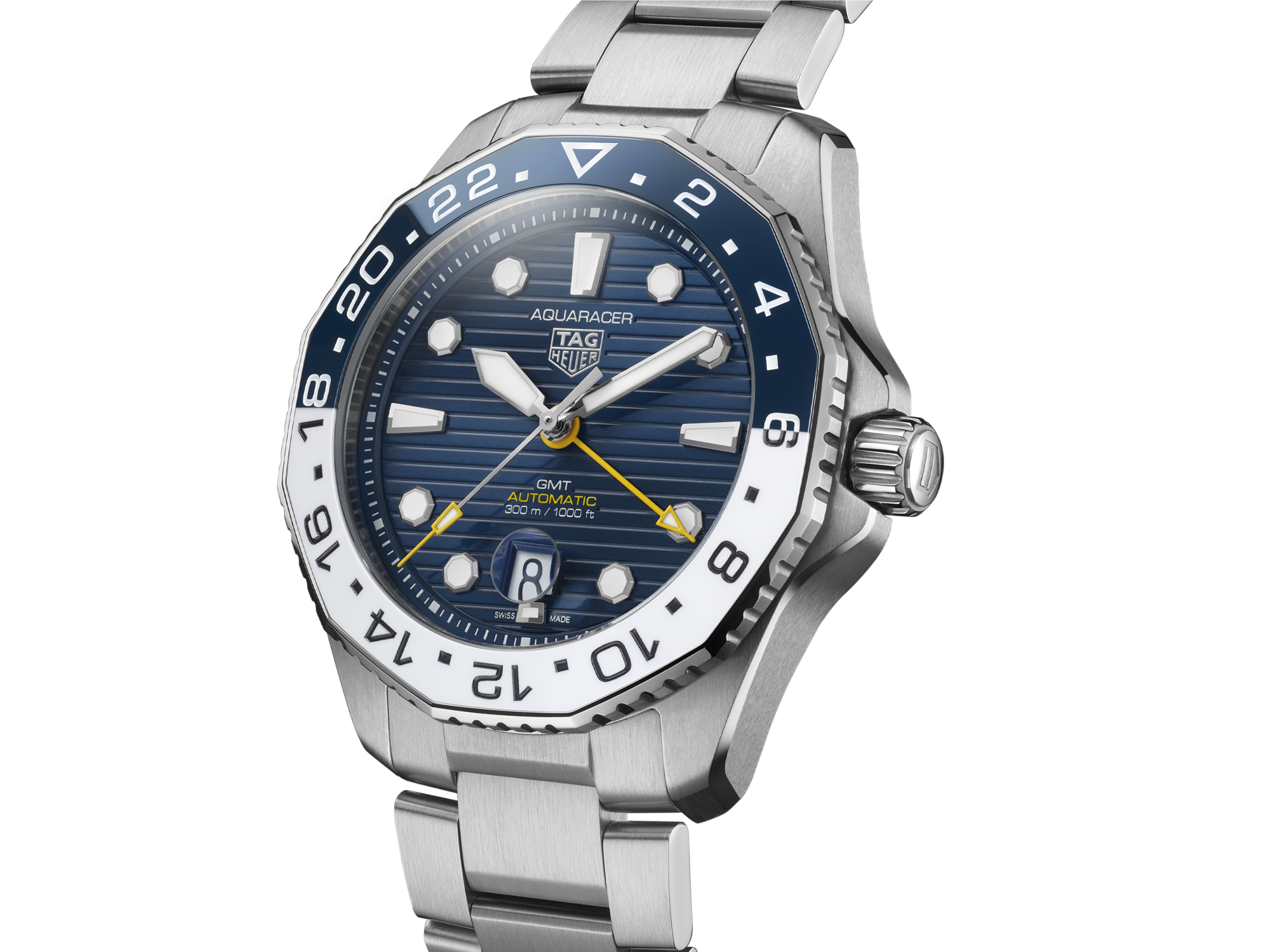 Tag Heuer Aquaracer Professional 300 GMT Automatic Blue Dial Silver Steel Strap Watch for Men - WBP2010.BA0632