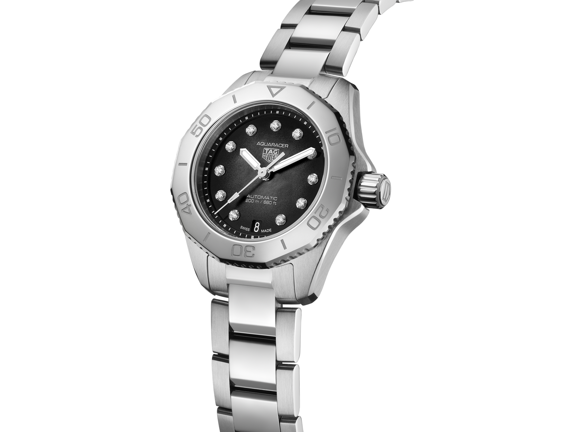 Tag Heuer Aquaracer Professional 200 Automatic Black Dial Silver Steel Strap Watch for Men - WBP2410.BA0622