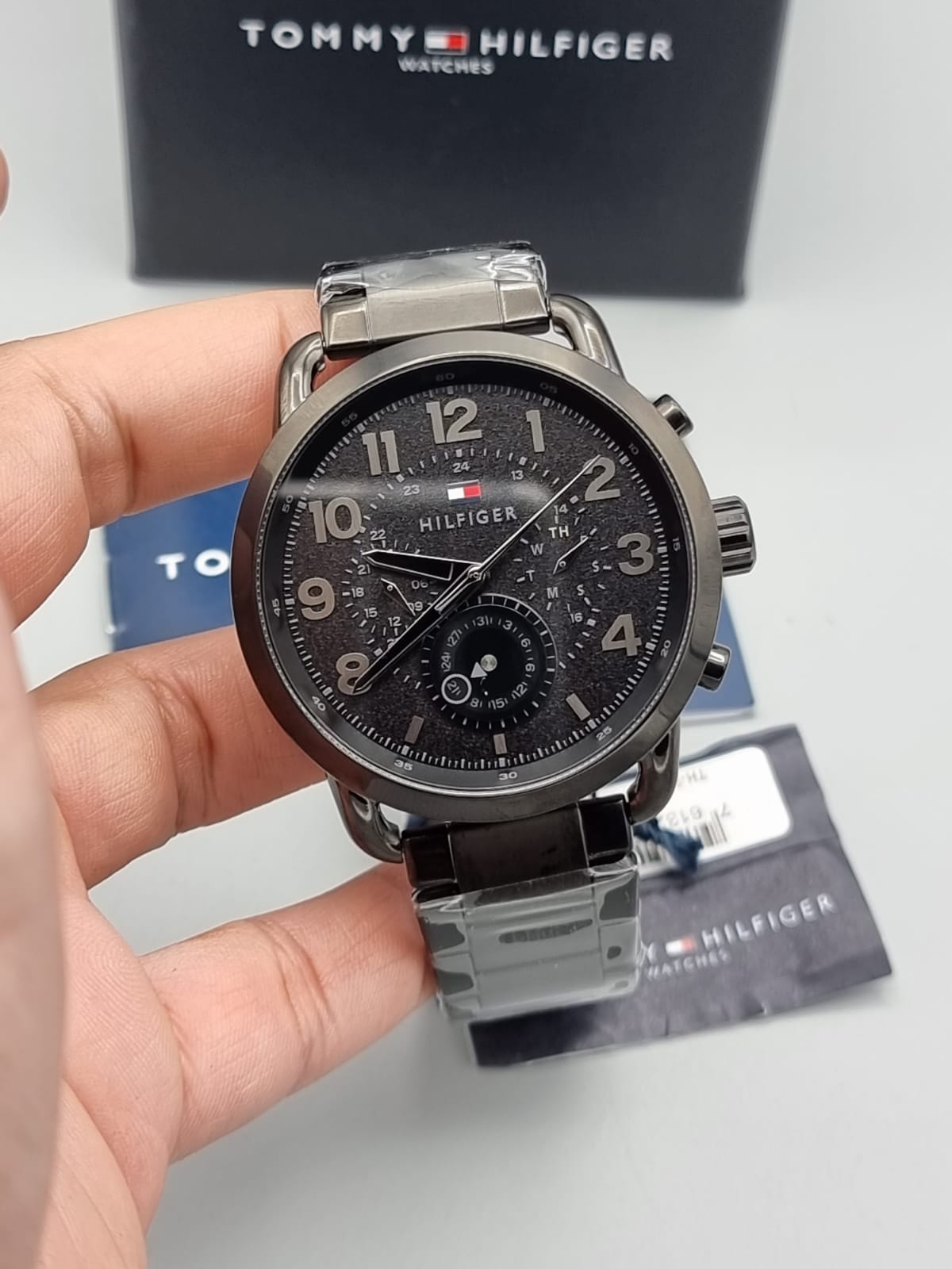 Tommy Hilfiger Briggs Black Dial Black Steel Strap Watch for Men - 1791423