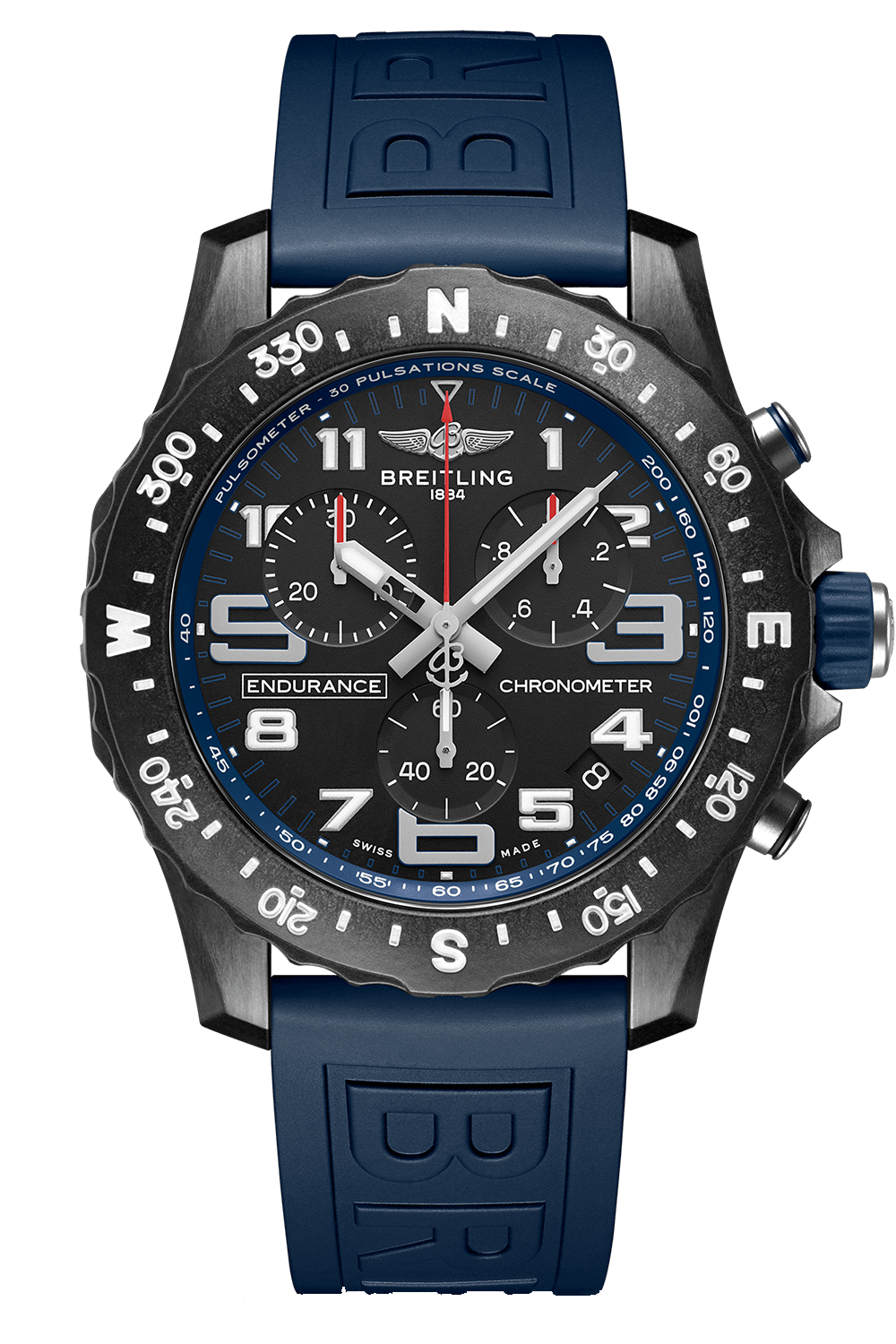 Breitling Endurance Pro Black Dial Blue Rubber Strap Watch for Men - X82310D51B1S1