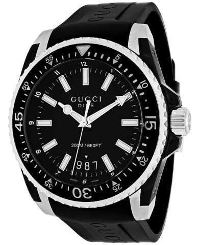 Gucci Dive Analog Quartz Black Dial Black Rubber Strap Watch For Men - YA136204