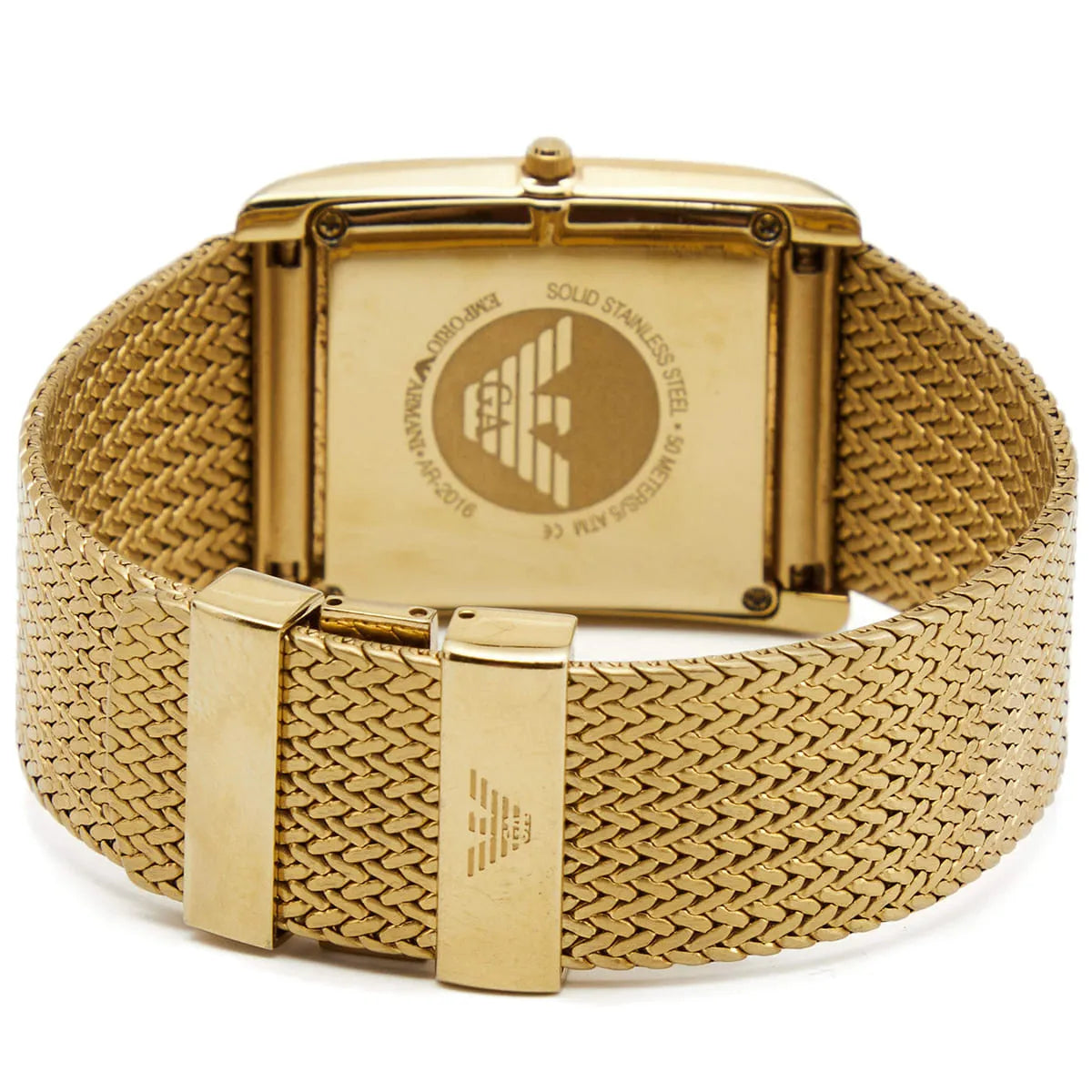 Emporio Armani Mother of Pearl Dial Gold Mesh Bracelet Watch For Men - AR2016