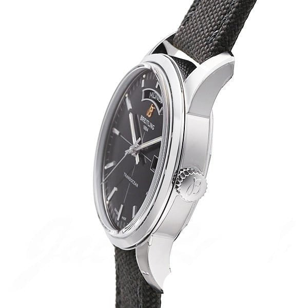 Breitling Transocean Day & Date 43mm Black Dial Black Nylon Strap Mens Watch - A4531012/BB69/109W/A20 BA.1