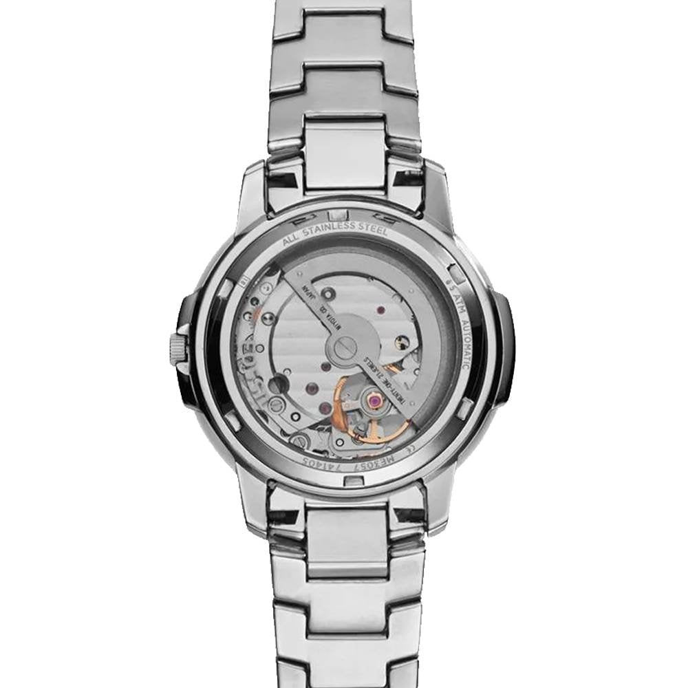 Fossil Architect Automatic Silver Dial Silver Steel Strap Watch for Women - ME3057