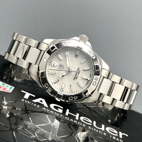 Tag Heuer Aquaracer Quartz Mother of Pearl White Dial Silver Steel Strap Watch for Women - WBD1411.BA0741