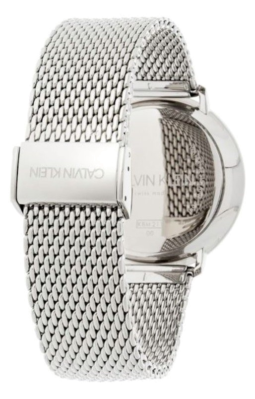 Calvin Klein White Dial Silver Mesh Bracelet Watch for Women - K8M21126