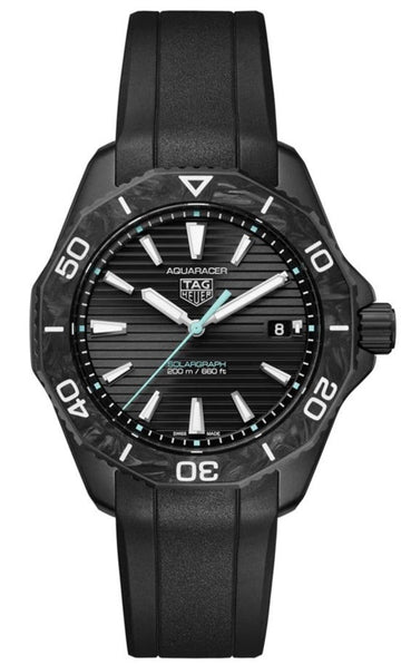 Tag Heuer Aquaracer Professional 200 Solargraph Quartz Black Dial Black Rubber Strap Watch for Men - WBP1112.FT6199