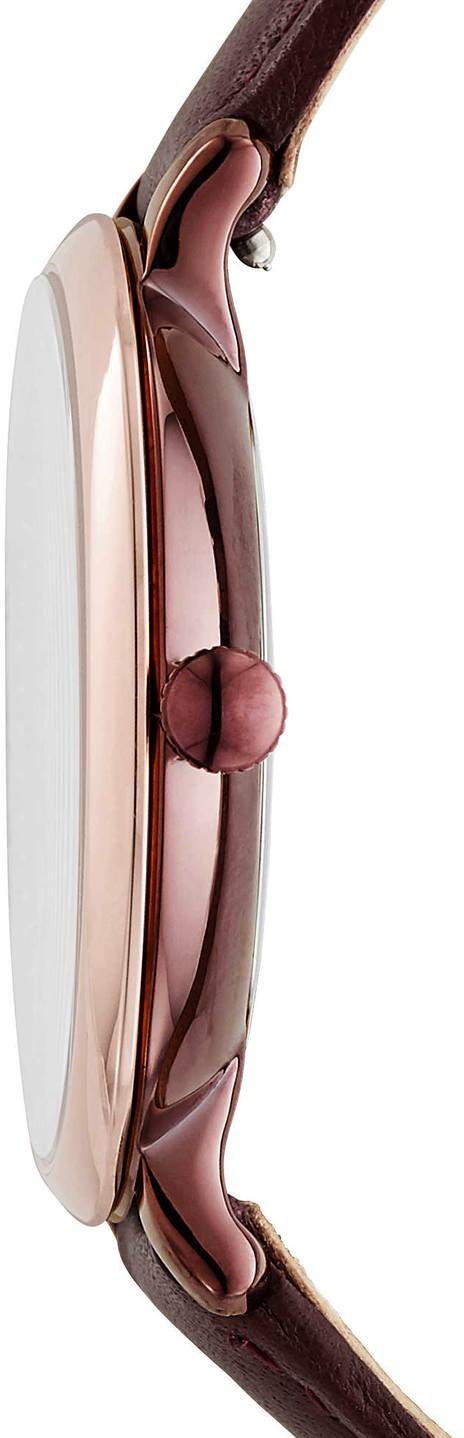 Fossil Jacqueline Burgundy Dial Burgundy Leather Strap Watch for Women - ES4099