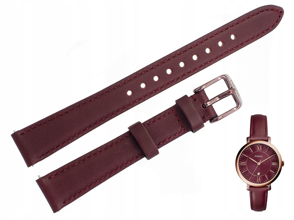 Fossil Jacqueline Burgundy Dial Burgundy Leather Strap Watch for Women - ES4099