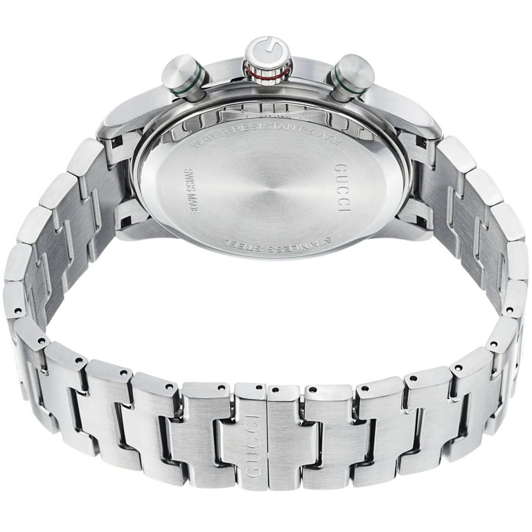 Gucci G Timeless Chronograph Grey Dial Silver Steel Strap Watch For Men - YA126238