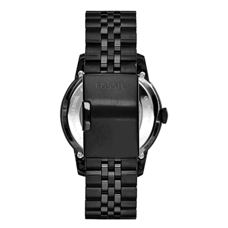Fossil Townsman Mechanical Black Dial Black Steel Strap Watch for Men - ME1136