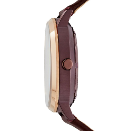 Fossil Vintage Muse Automatic Skeleton Maroon Dial Maroon Leather Strap Watch for Women - ME3137