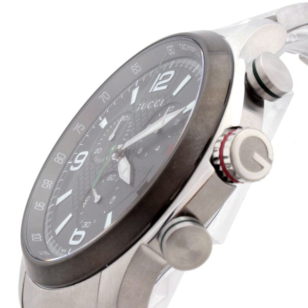 Gucci G Timeless Chronograph Grey Dial Silver Steel Strap Watch For Men - YA126238