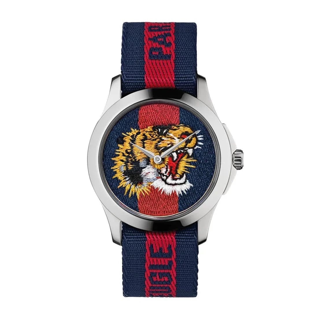 Gucci G Timless Le Marche Des Merveilles Blue & Red Dial Blue & Red Nylon Strap Unisex Watch - YA126495