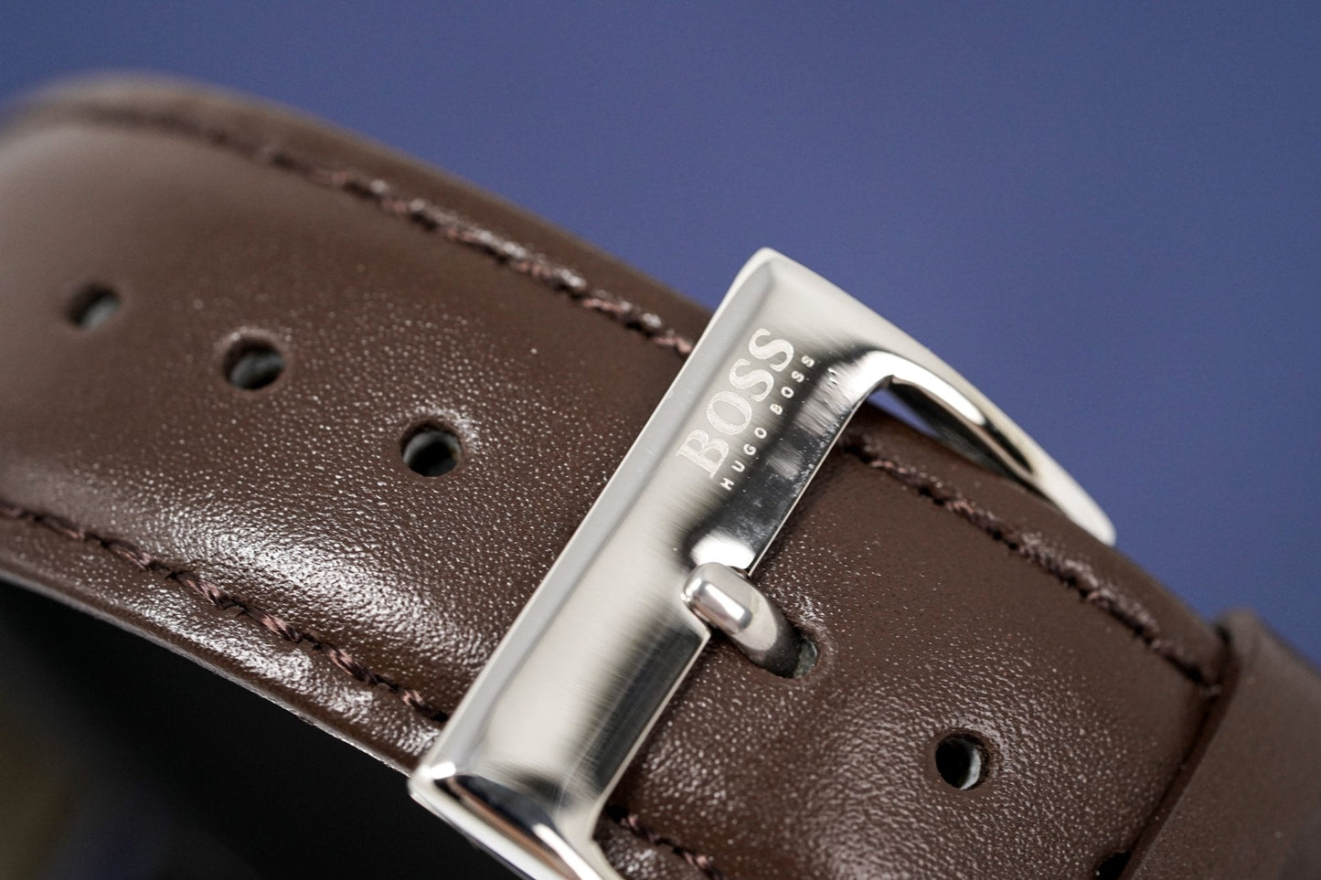 Hugo Boss Grand Prix Grey Dial Brown Leather Strap Watch for Men - 1513476