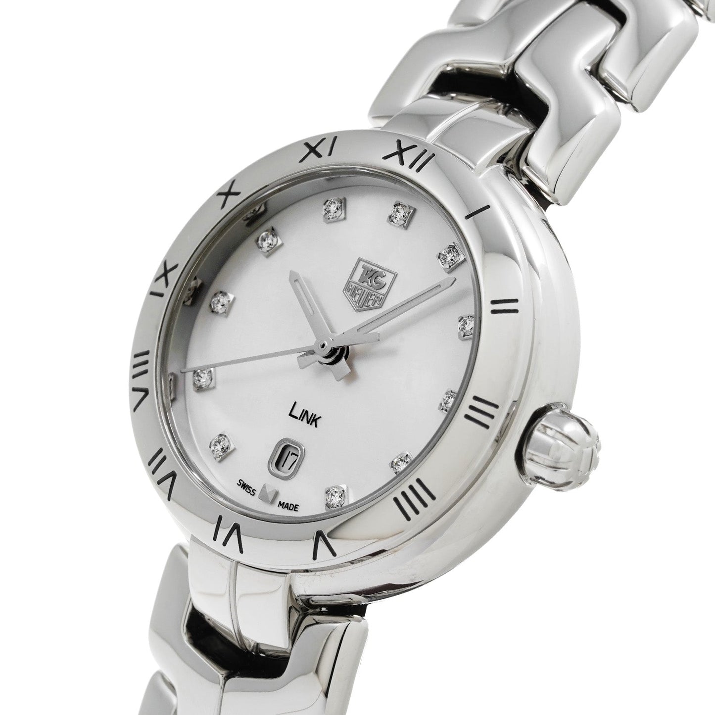Tag Heuer Link Diamonds Mother of Pearl Dial Silver Steel Strap Watch for Women - WAT1417.BA0954