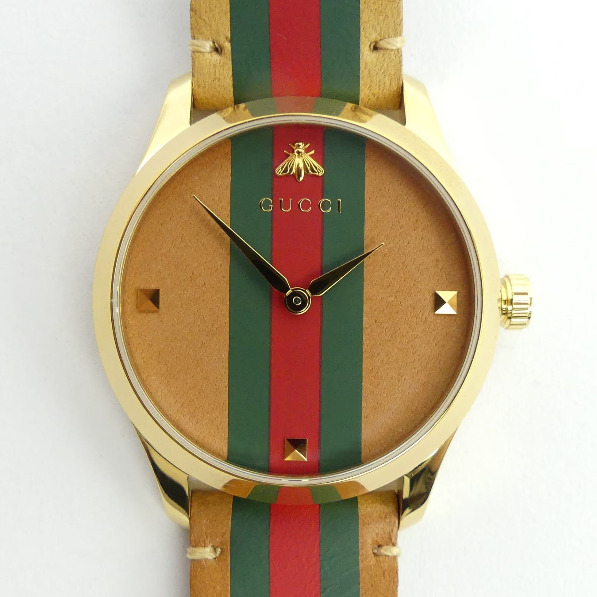 Gucci G Timeless Quartz Brown Dial Brown Leather Strap Unisex Watch - YA1264077