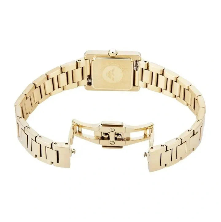 Emporio Armani Genni Crystals Gold Dial Gold Steel Strap Watch for Women - AR11663