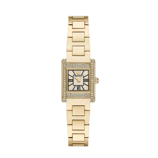 Emporio Armani Genni Crystals Gold Dial Gold Steel Strap Watch for Women - AR11663