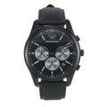 Emporio Armani Antonio Chronograph Black Dial Black Leather Strap Watch for Men - AR11583